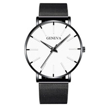 Charger l'image dans la galerie, 2021 Minimalist Men's Fashion Ultra Thin Watches Simple Men Business Stainless Steel Mesh Belt Quartz Watch Relogio Masculino