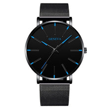 Charger l'image dans la galerie, 2021 Minimalist Men's Fashion Ultra Thin Watches Simple Men Business Stainless Steel Mesh Belt Quartz Watch Relogio Masculino