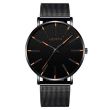 Charger l'image dans la galerie, 2021 Minimalist Men's Fashion Ultra Thin Watches Simple Men Business Stainless Steel Mesh Belt Quartz Watch Relogio Masculino