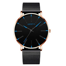 Charger l'image dans la galerie, 2021 Minimalist Men's Fashion Ultra Thin Watches Simple Men Business Stainless Steel Mesh Belt Quartz Watch Relogio Masculino