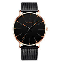 Charger l'image dans la galerie, 2021 Minimalist Men's Fashion Ultra Thin Watches Simple Men Business Stainless Steel Mesh Belt Quartz Watch Relogio Masculino
