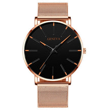 Charger l'image dans la galerie, 2021 Minimalist Men's Fashion Ultra Thin Watches Simple Men Business Stainless Steel Mesh Belt Quartz Watch Relogio Masculino